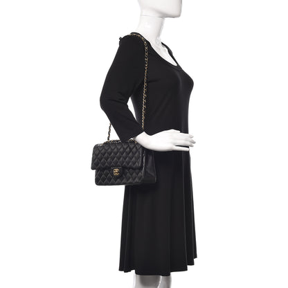 Chanel Lambskin Quilted Medium Double Flap Black 2 of 9