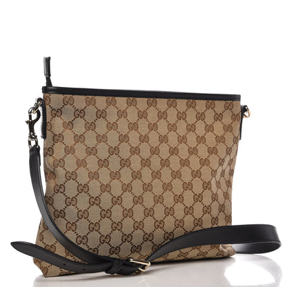 Gucci GG Monogram Web Flat Messenger Bag Black 3 of 8