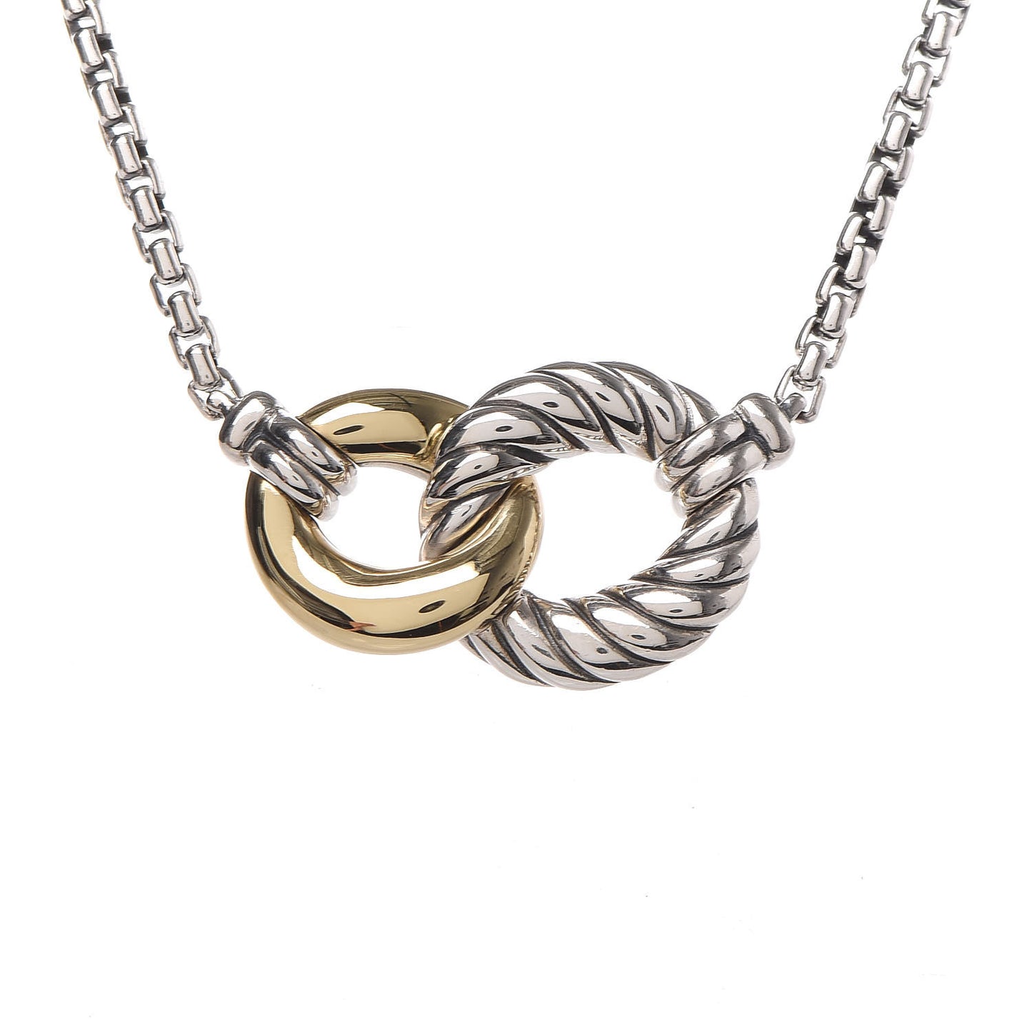 Sterling Silver 18K Yellow Gold Belmont Pendant Necklace