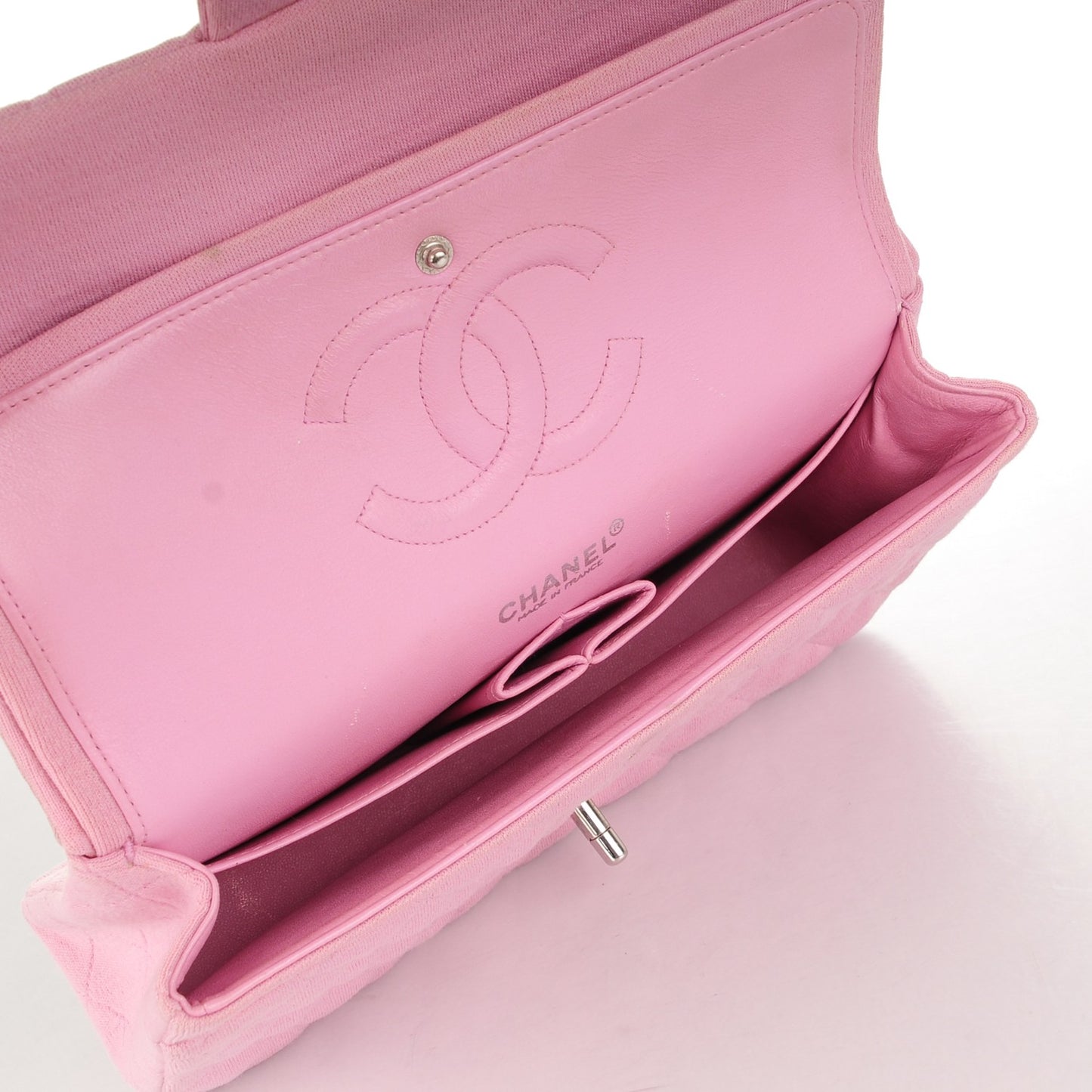 Jersey Quilted Medium Double Flap Pink