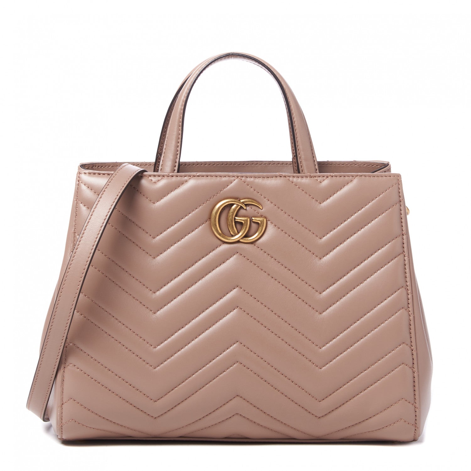 Gucci Calfskin Matelasse Small GG Marmont Tote Porcelain Rose 1 of 9