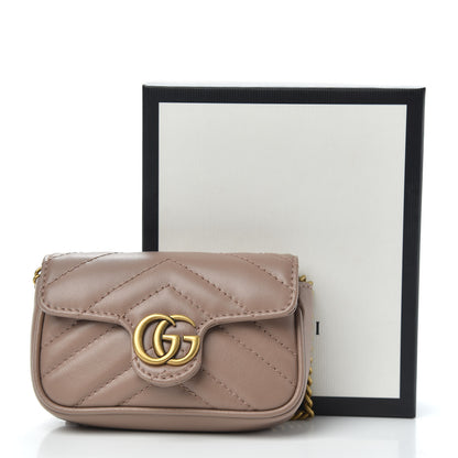 Gucci Calfskin Matelasse Heart GG Marmont 2.0 Coin Purse On A Chain Porcelain Rose 7 of 7