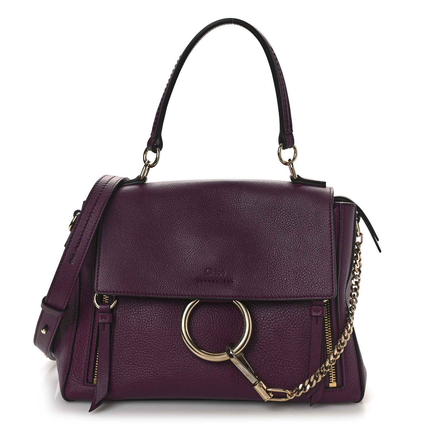 Chloe Calfskin Small Faye Day Shoulder Bag Intense Violine 1 of 9