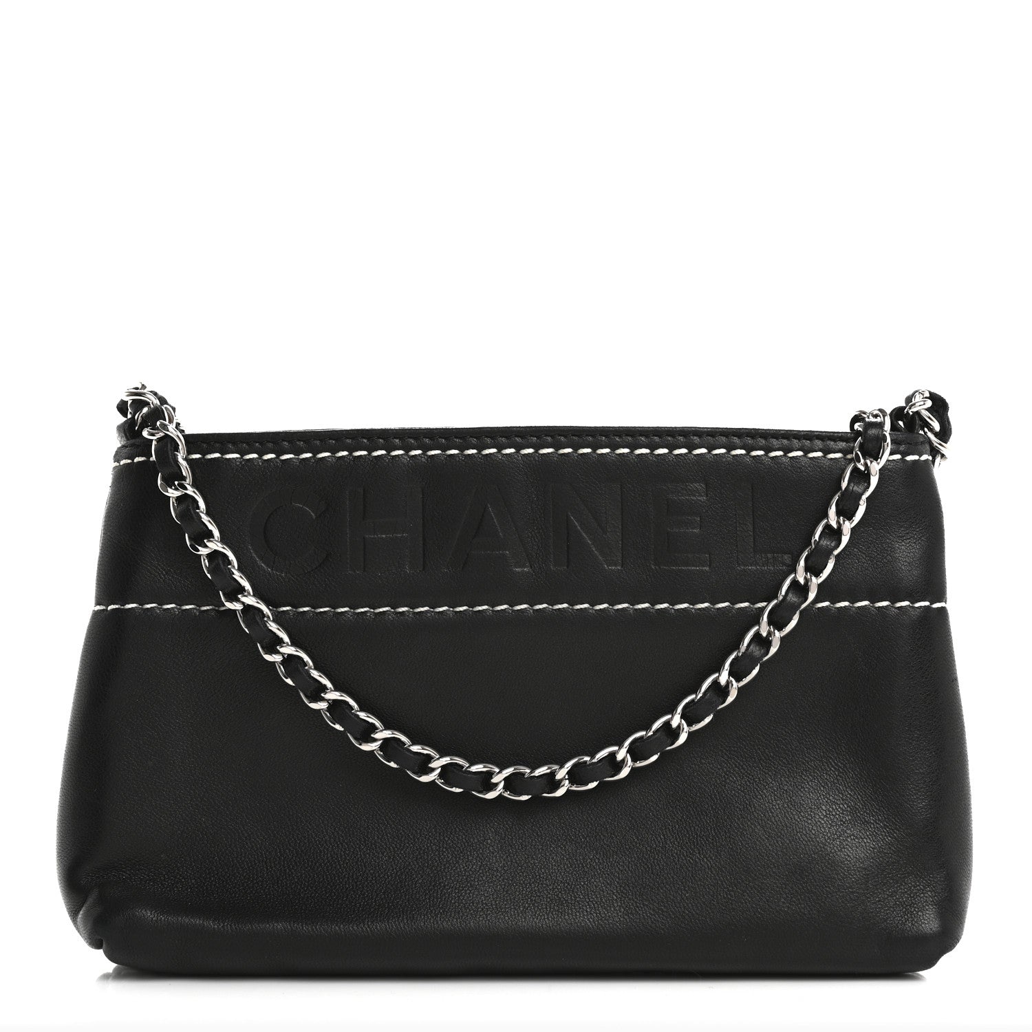 Chanel Lambskin Lax Pochette Black 1 of 12