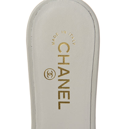 Chanel Lambskin Beaded CC Mules 40.5 Grey 5 of 7