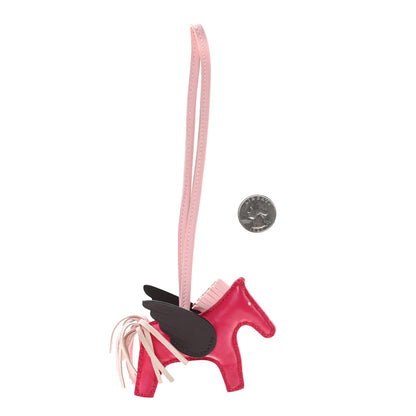 Hermes Milo Lambskin Grigri Rodeo Pegase Horse Bag Charm PM Framboise Rose Sakura Rouge Sellier 2 of 5