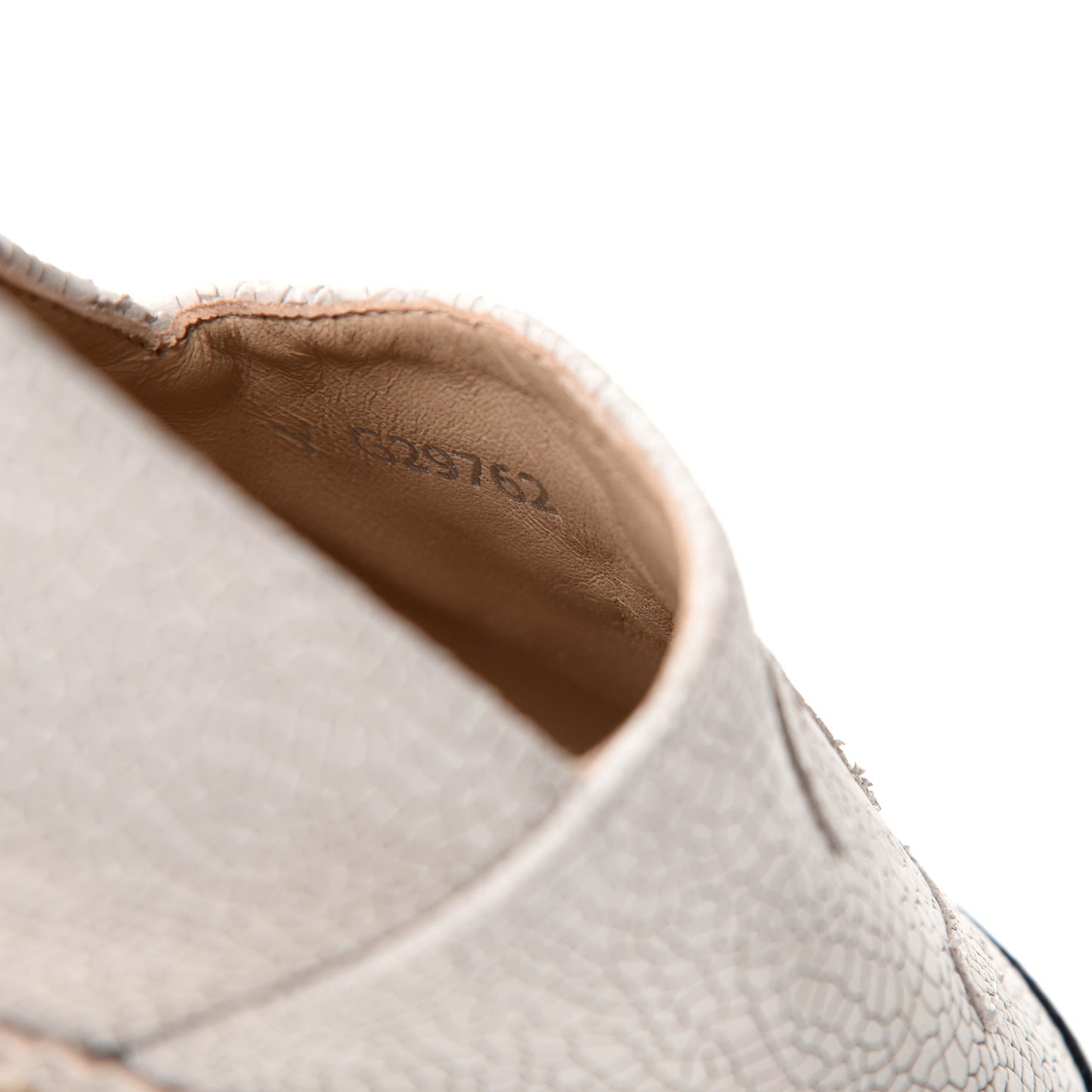 Crackled Calfskin Espadrilles 40 Beige Black