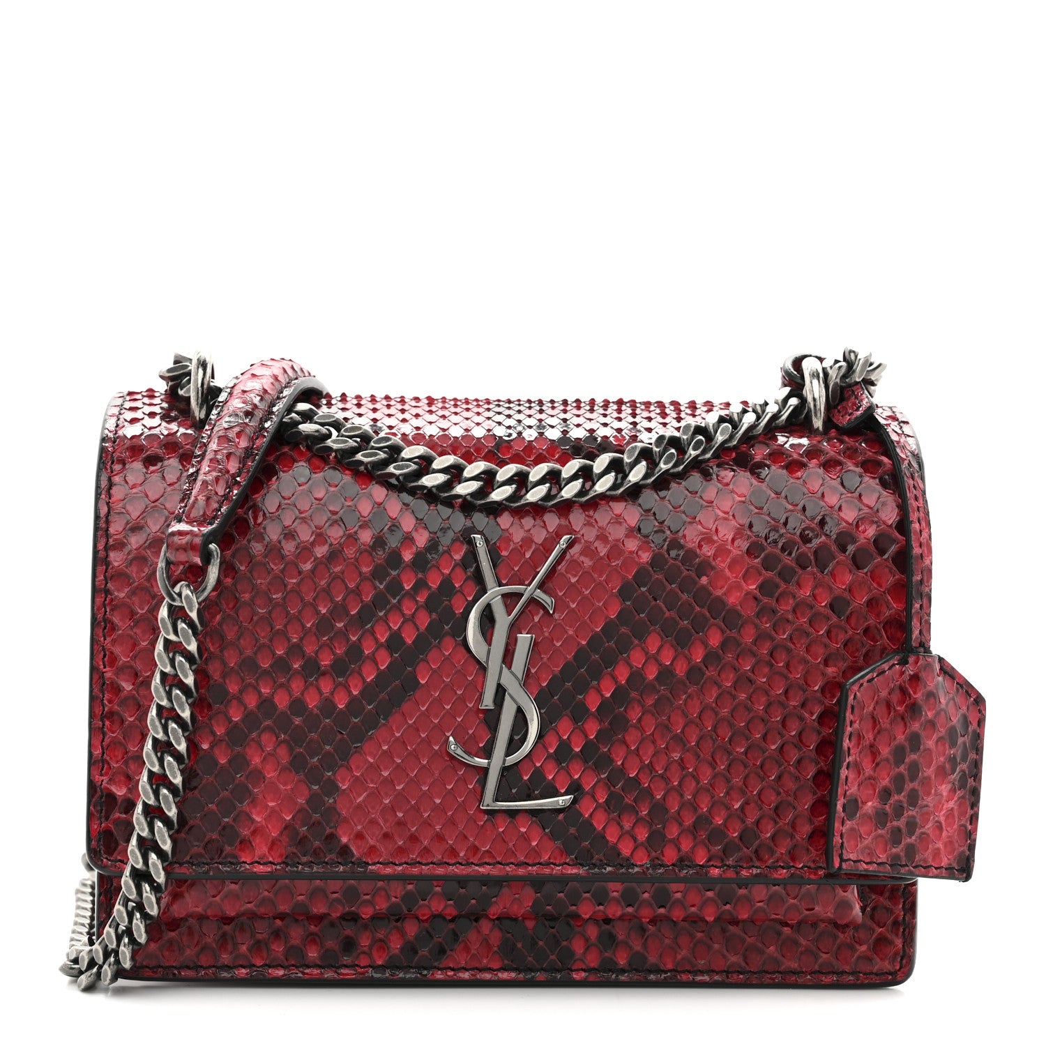 Saint Laurent Snakeskin Small Monogram Sunset Red 1 of 10