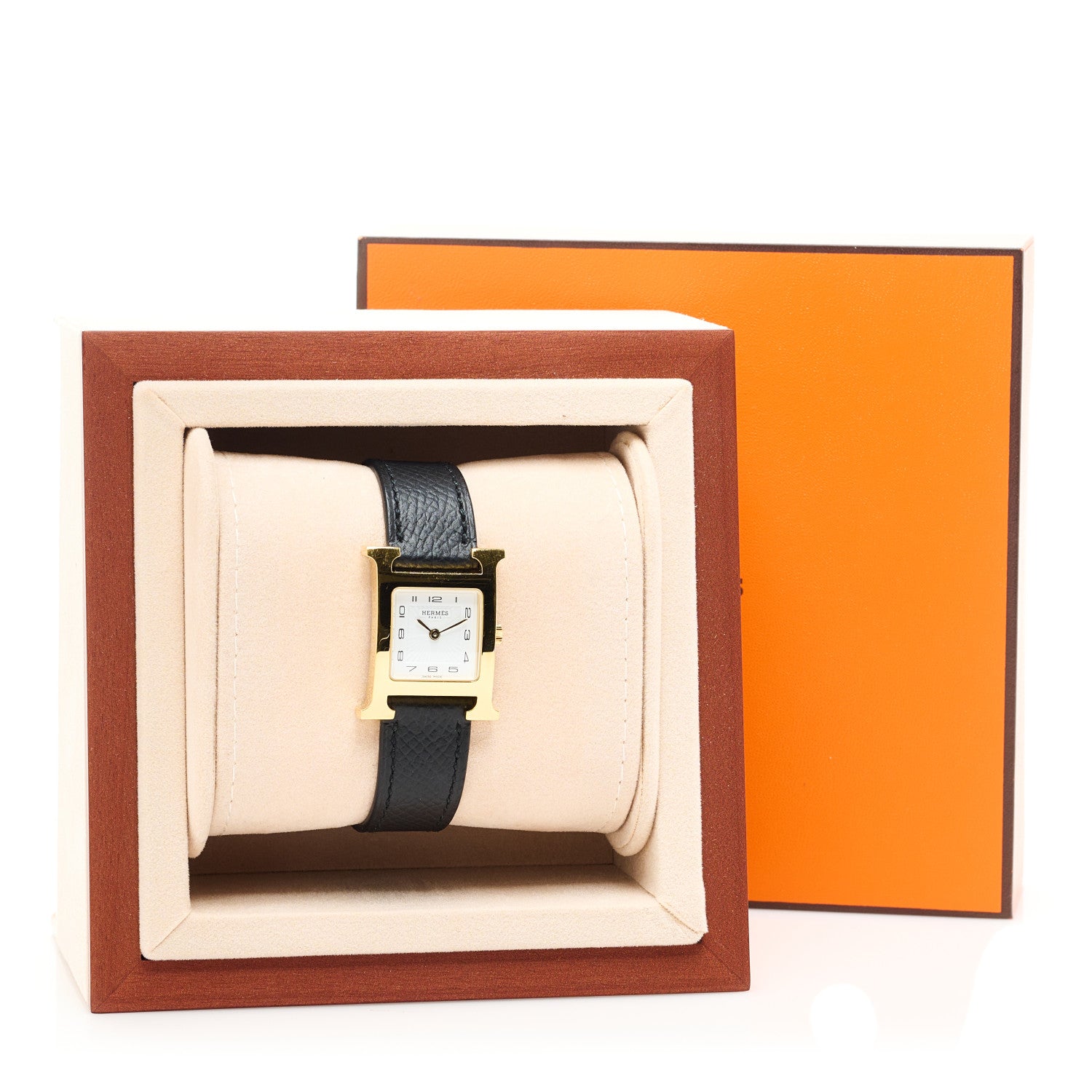 Hermes Stainless Steel Epsom 21mm Heure H Hour Quartz Watch Noir 5 of 5