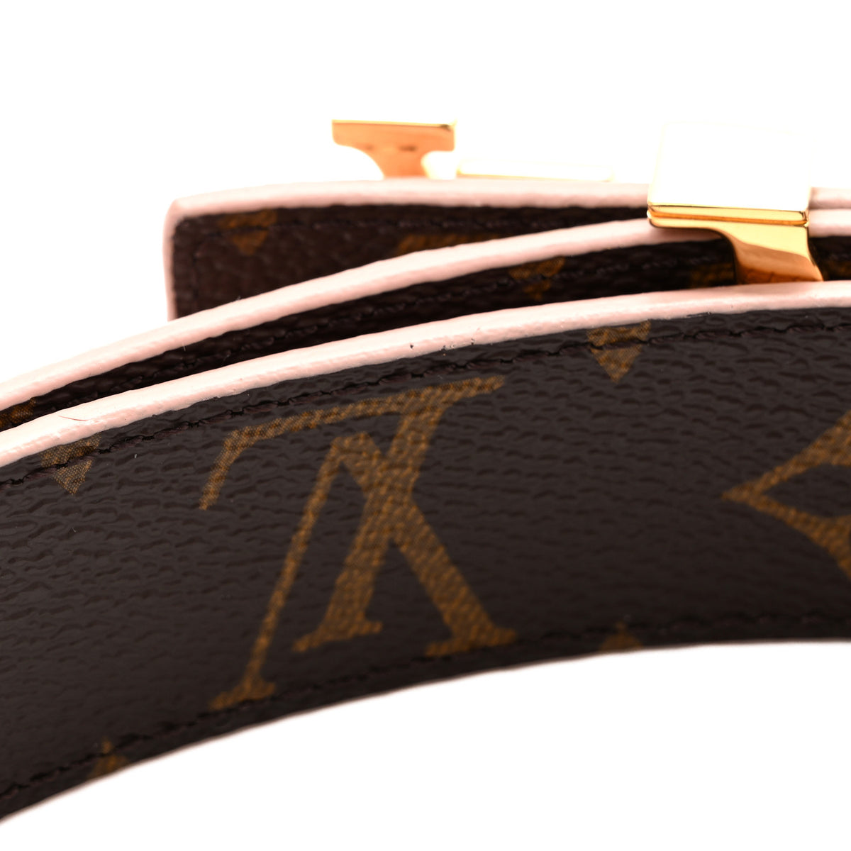 Louis Vuitton Calfskin Monogram 30mm LV Initiales Reversible Belt 80 32 Rose Ballerine 8 of 12