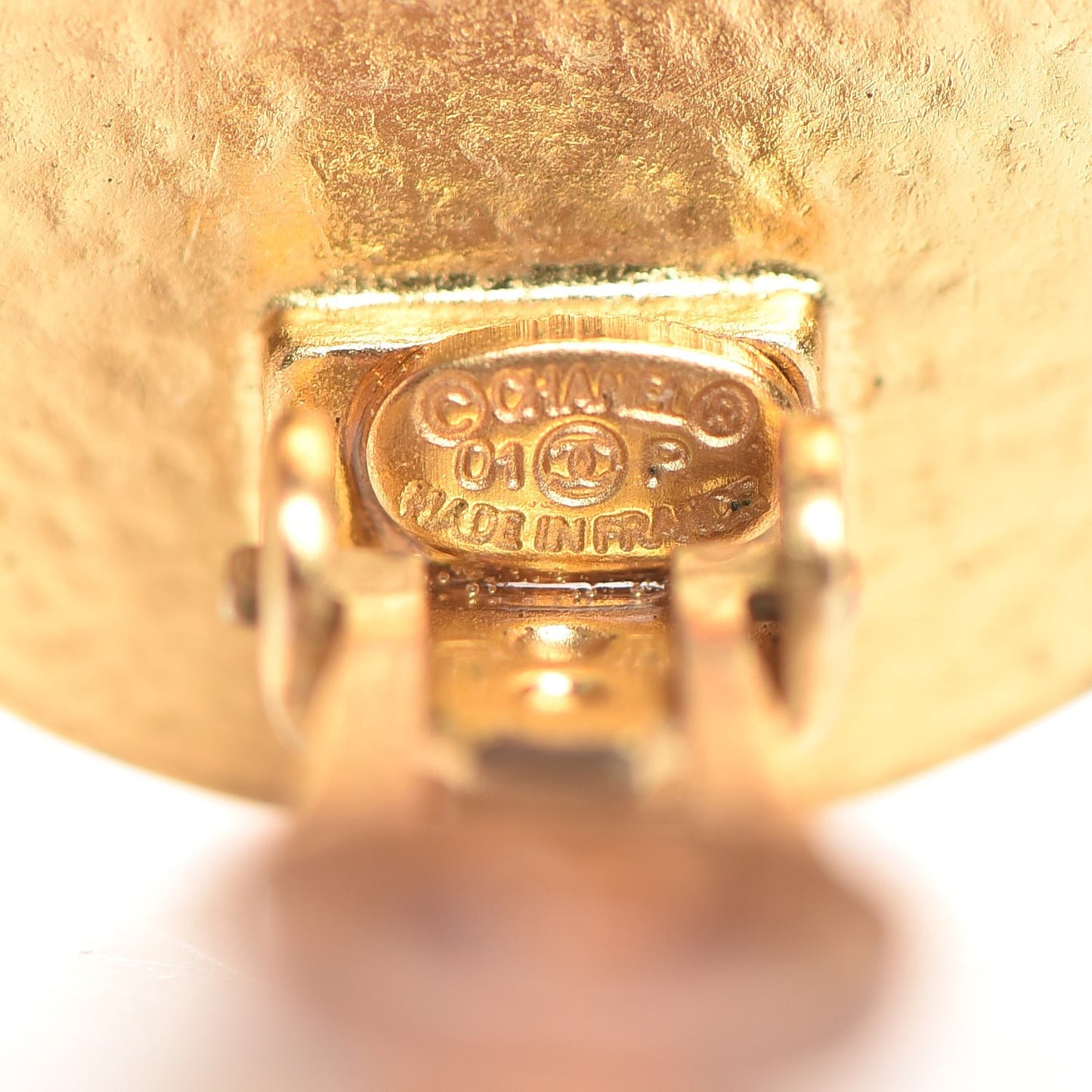 Enamel CC Clip On Earrings Black Gold