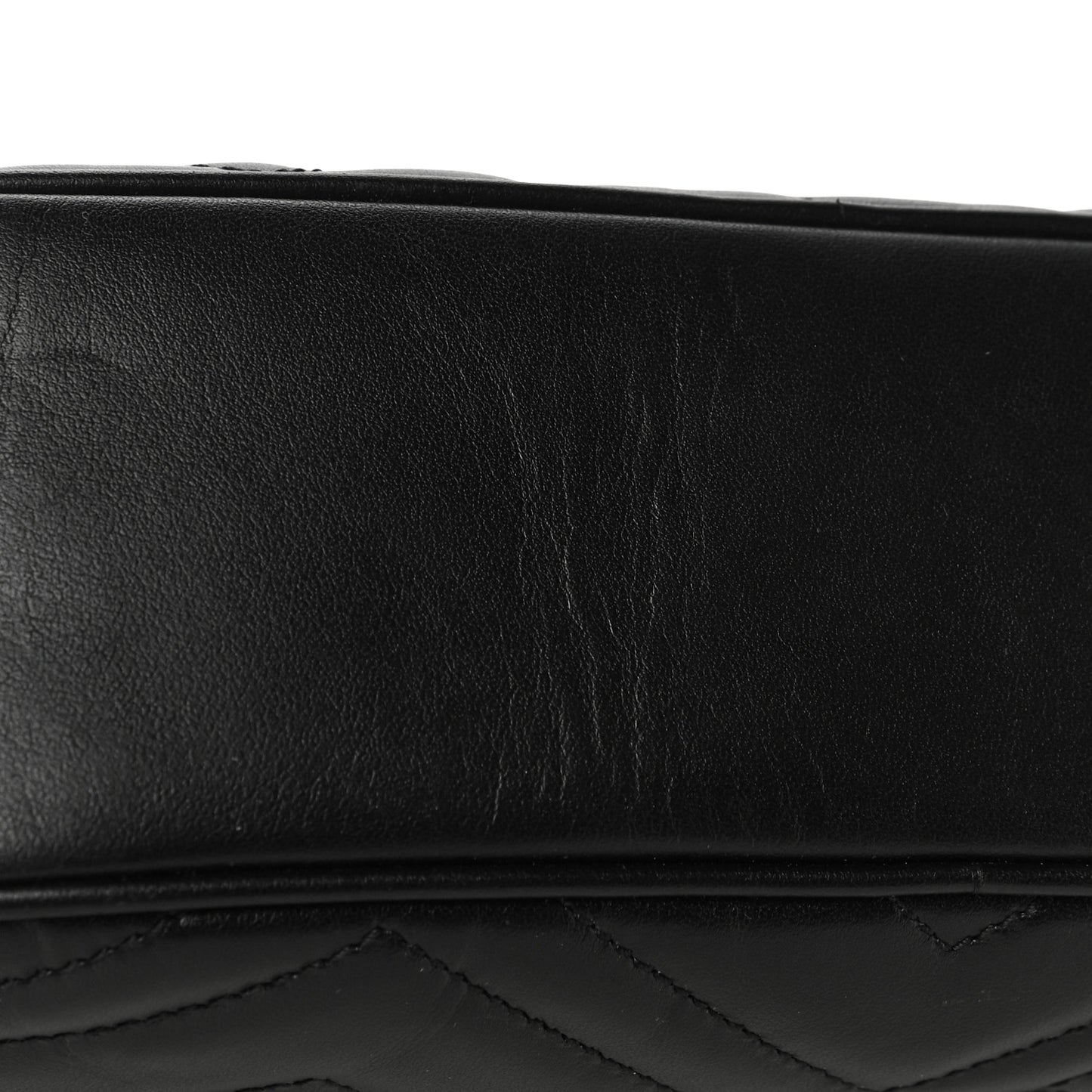 Calfskin Matelasse Small GG Marmont Chain Shoulder Bag Black