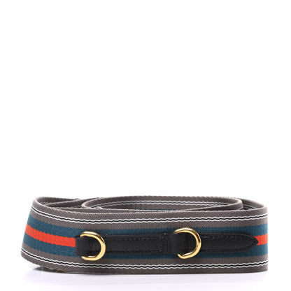 Prada Vitello Daino Striped Fabric Shoulder Strap 2 of 2