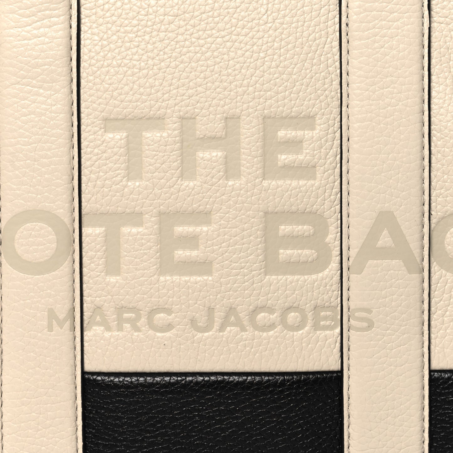 Grained Calfskin Colorblock Mini The Tote Bag Ivory Multi