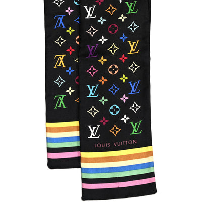 Louis Vuitton Silk Monogram Multicolor Bandeau Black 2 of 3