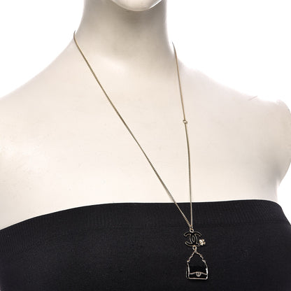 Chanel Enamel Charming Chic Classic Flap CC Charm Necklace Black 2 of 4