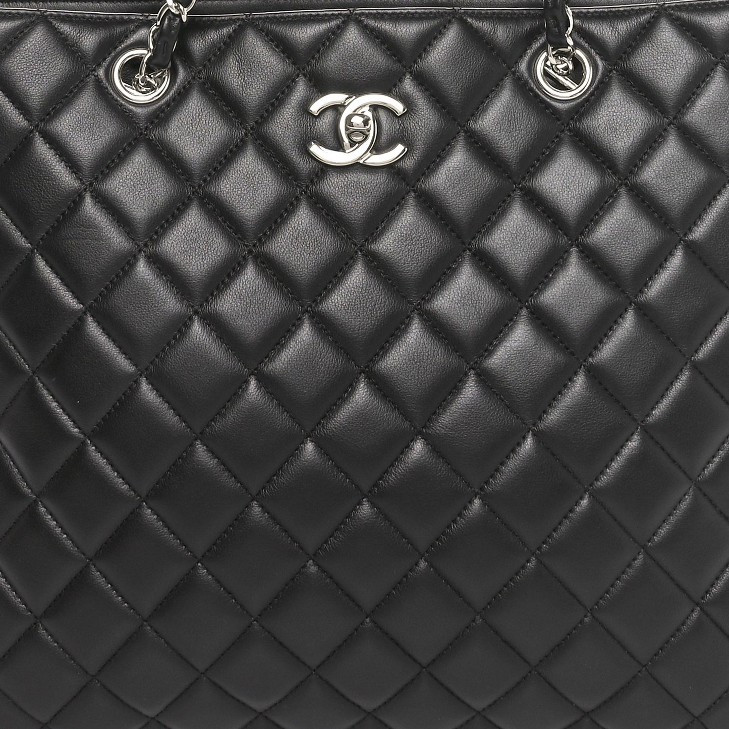 Calfskin Quilted Timeless Tote  Black