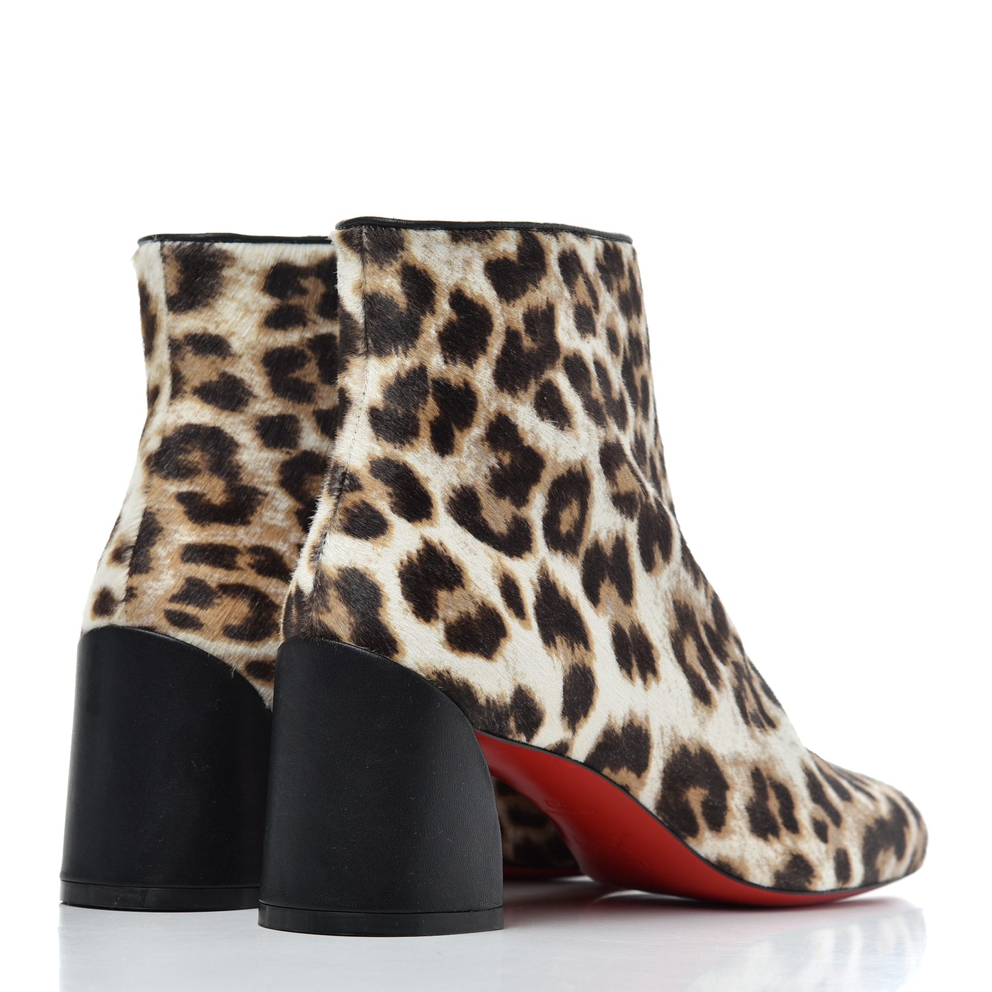 Pony Hair Leopard Turela 55 Ankle Boots 37 Black White