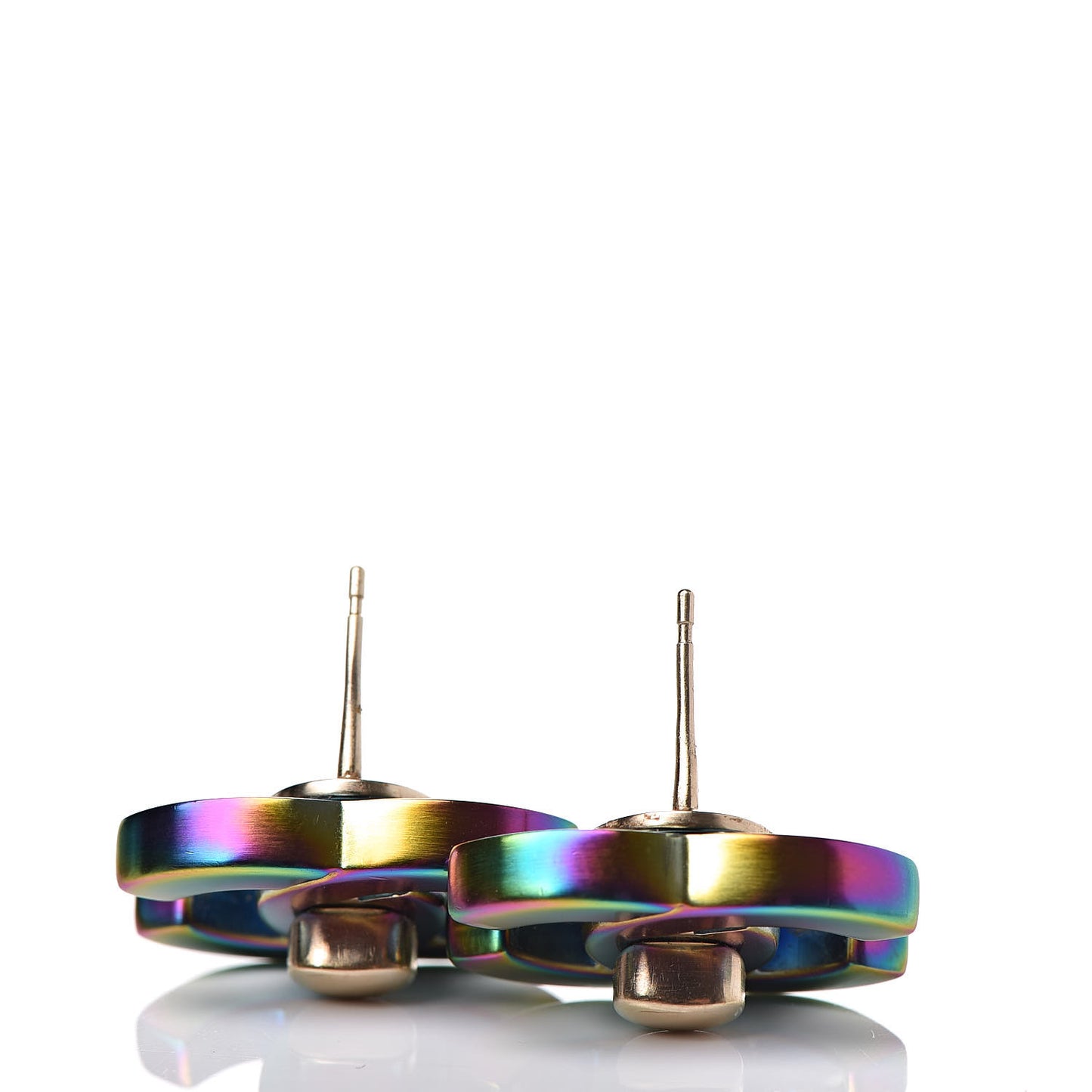 CC Turnlock Interchangeable Earrings Gold Iridescent