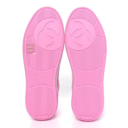 Chanel Cotton Sneakers 37 Pink White 10 of 17