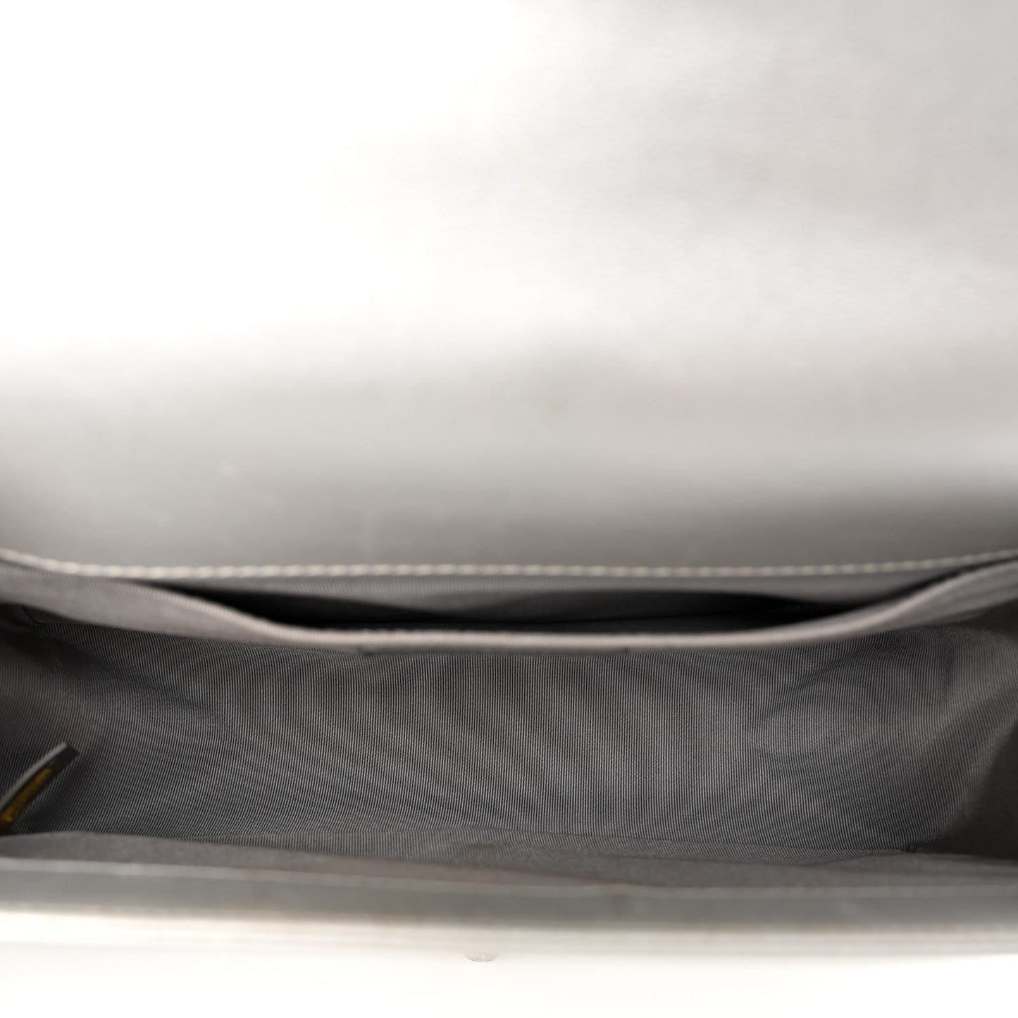Metallic Lambskin Quilted Medium Boy Flap Silver