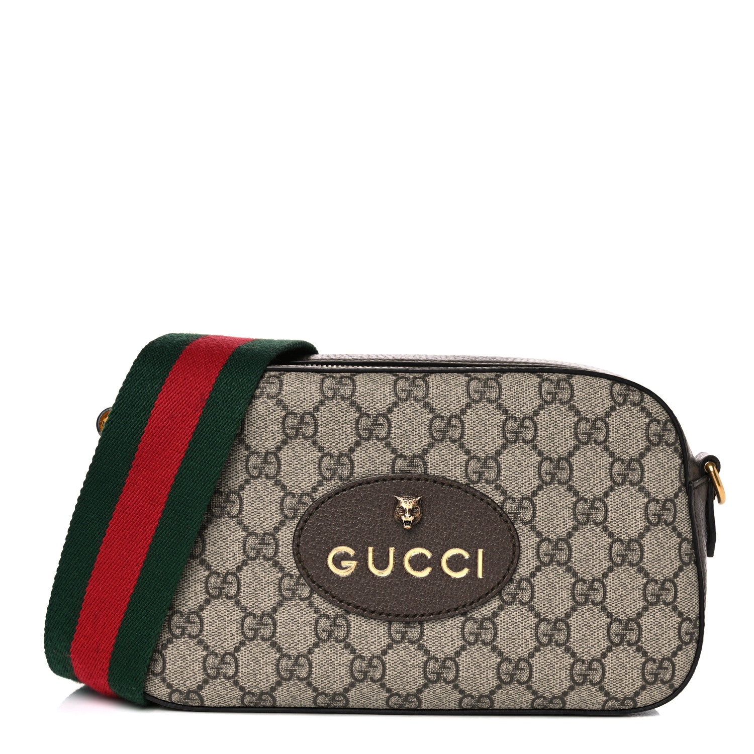 Gucci GG Supreme Monogram Web Neo Vintage Shoulder Bag Beige New Acero Crop 1 of 10