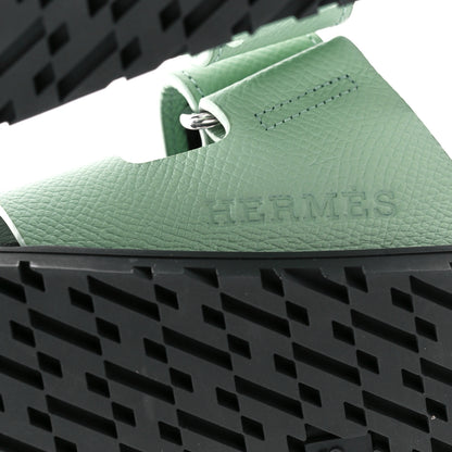 Hermes Epsom Womens Chypre Sandals 37.5 Vert Jade 6 of 10