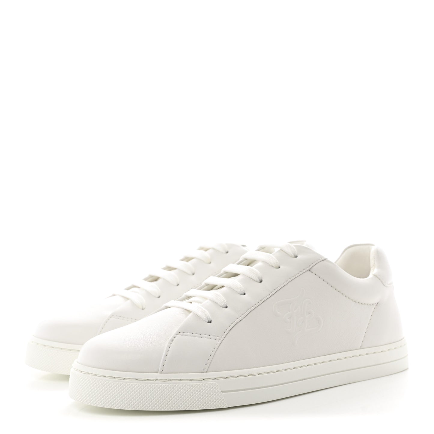 Vitello Karligraphy Embossed Womens Low Top Sneakers 36.5 White
