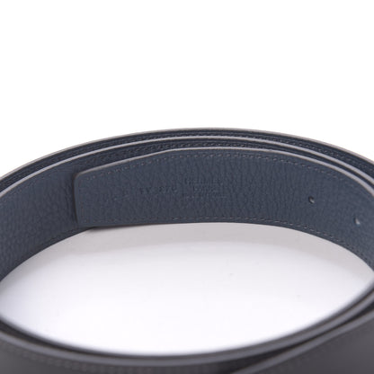 Hermes Chamonix Togo 32mm Belt Strap 105 Bleu De Prusse 5 of 6