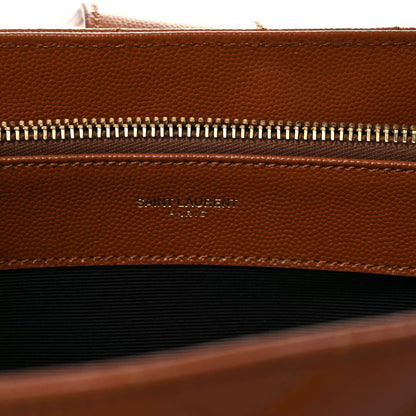 Saint Laurent Grain De Poudre Matelasse Chevron Large Monogram Shopping Bag Tan 10 of 10
