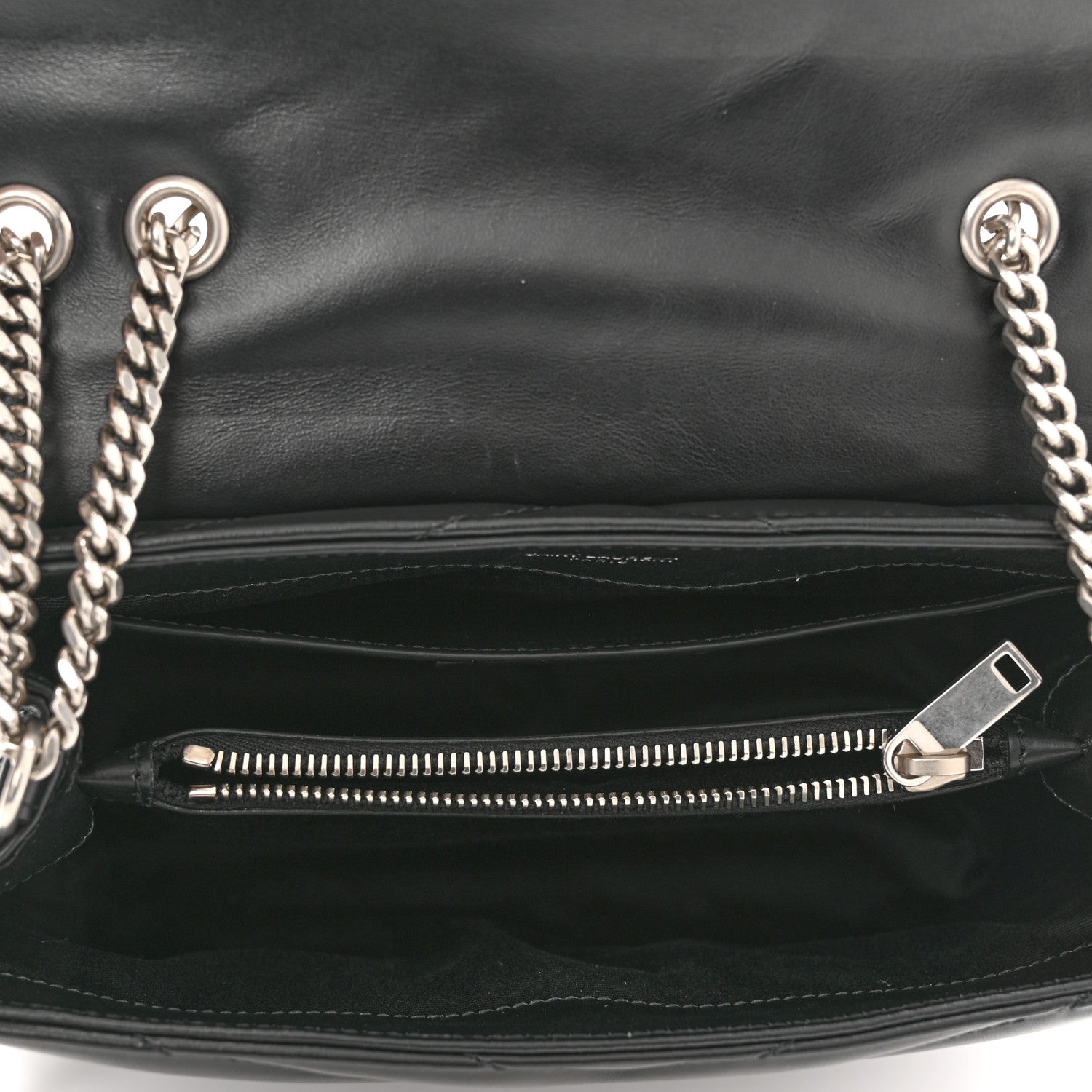 Saint Laurent Calfskin Y Quilted Monogram Small Loulou Chain Satchel Black 5 of 11