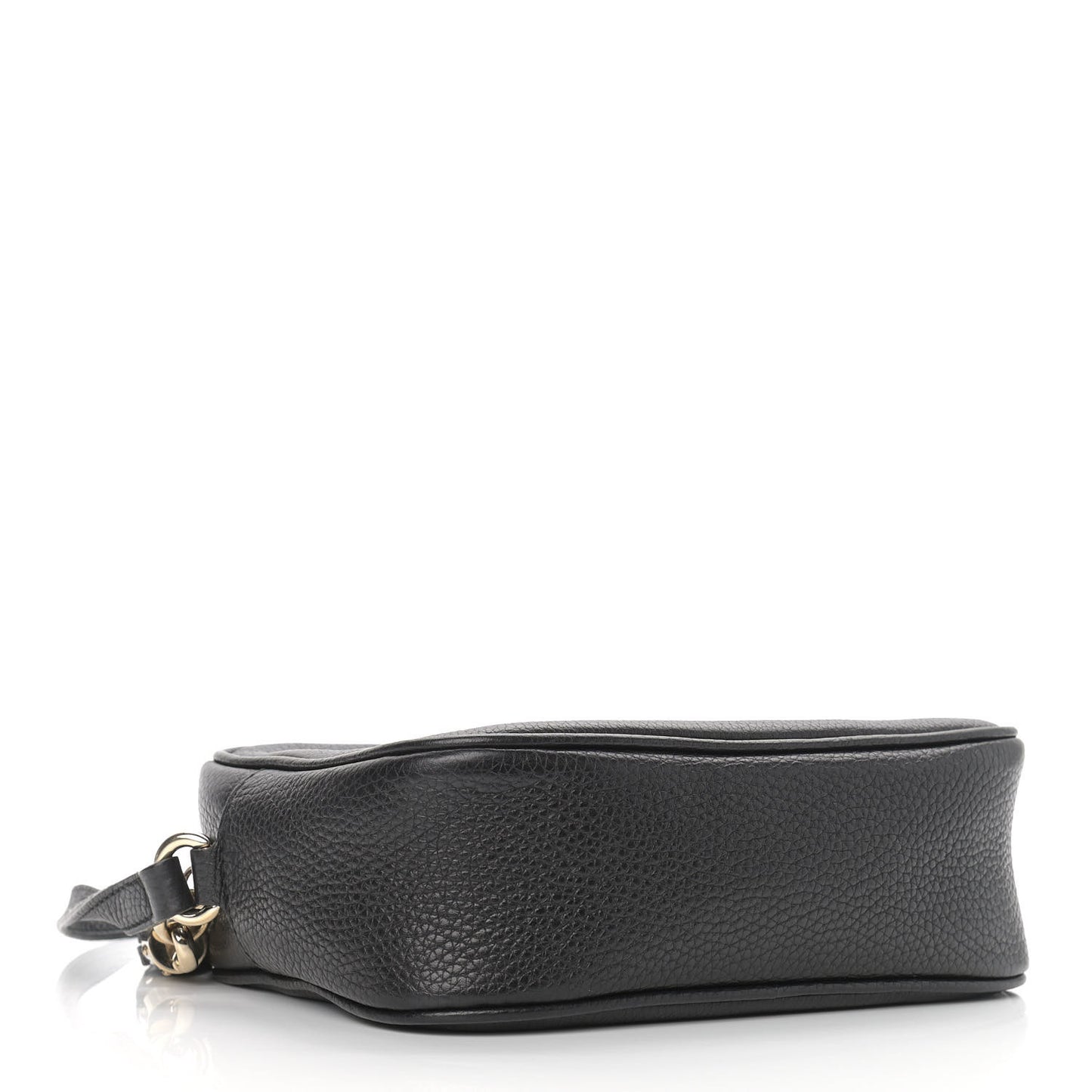 Pebbled Calfskin Small Soho Disco Bag Black