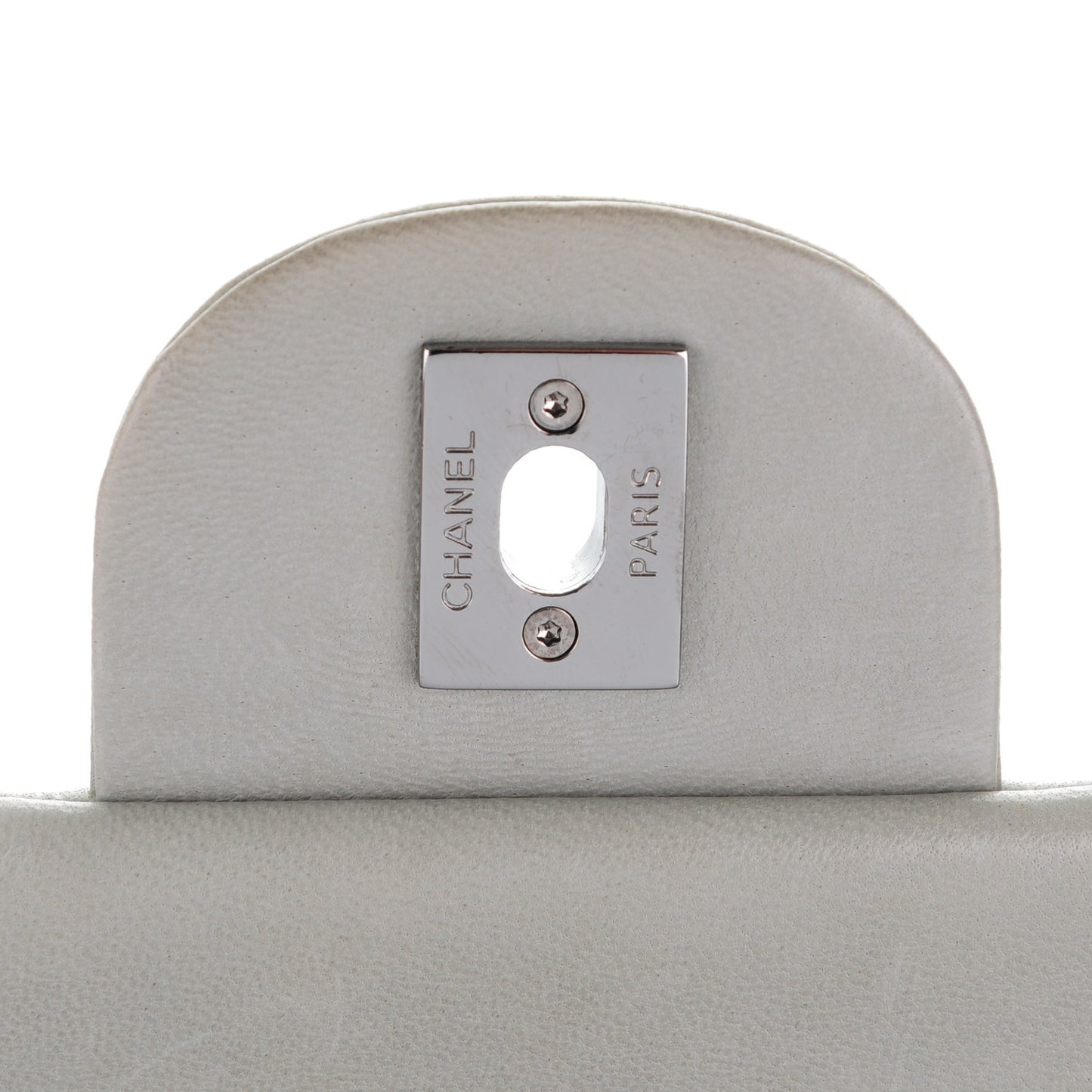 Lambskin Quilted Large 3 Flap Light Grey
