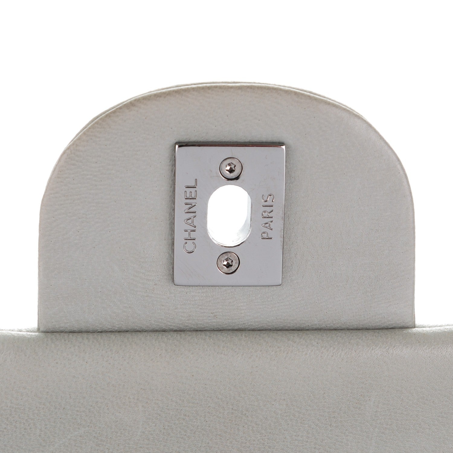 Chanel Lambskin Quilted Large 3 Flap Light Grey 6 of 12