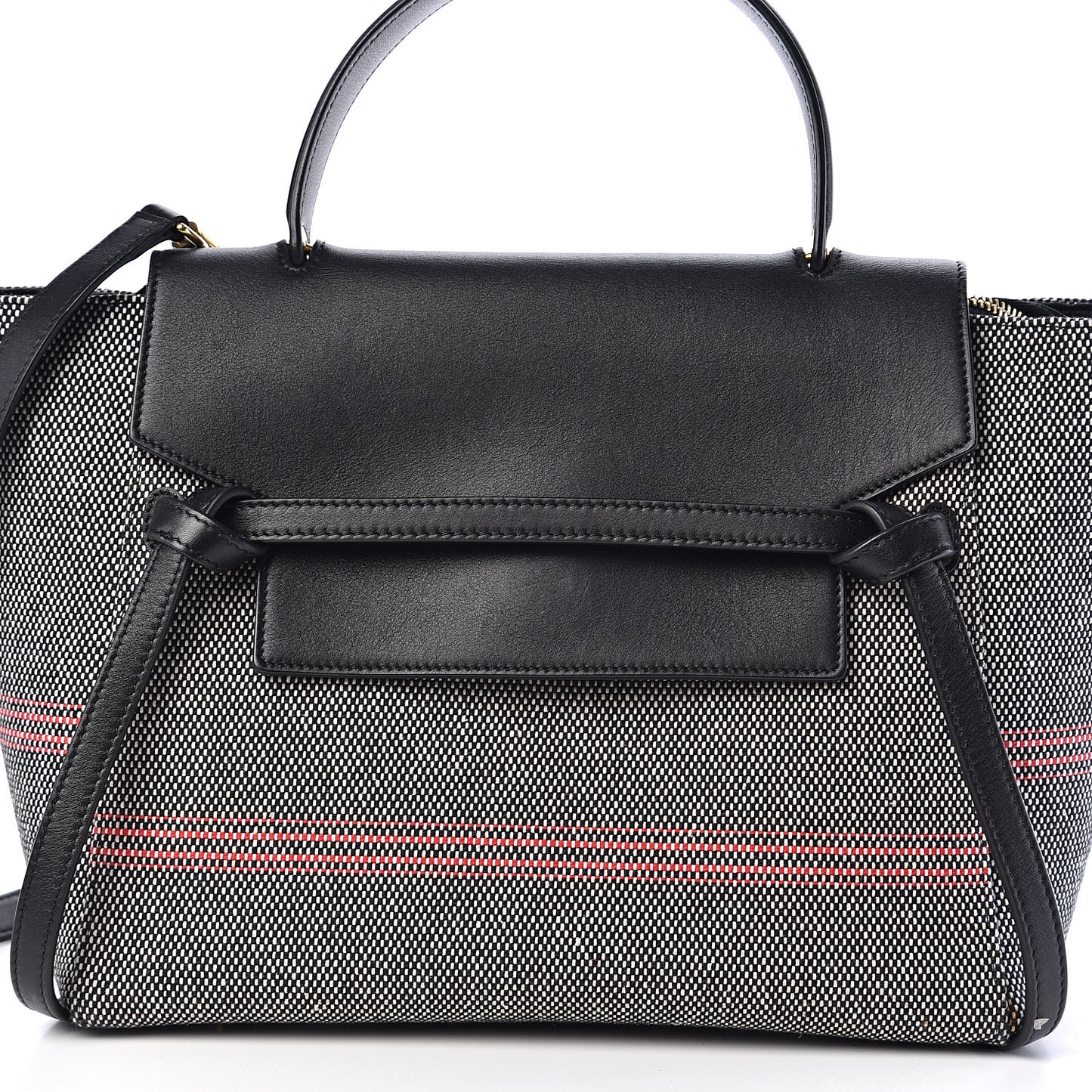 Cotton Canvas Calfskin Mini Belt Bag Black