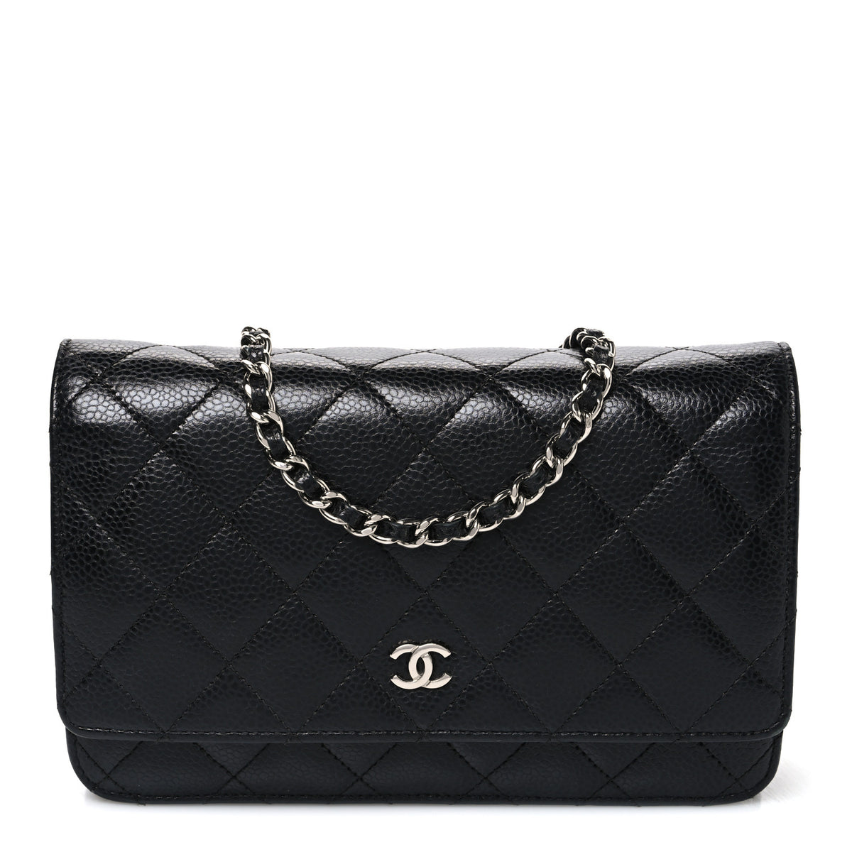 Caviar Quilted Wallet On Chain WOC Black