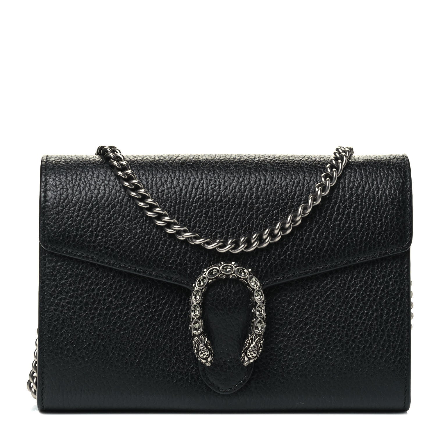 Gucci Calfskin Mini Dionysus Chain Wallet Black 1 of 5