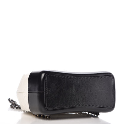 Chanel Aged Calfskin Quilted Small Gabrielle Backpack Black White 4 of 9