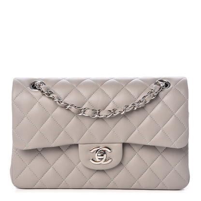 Chanel Lambskin Quilted Small Double Flap Grey 1 of 10