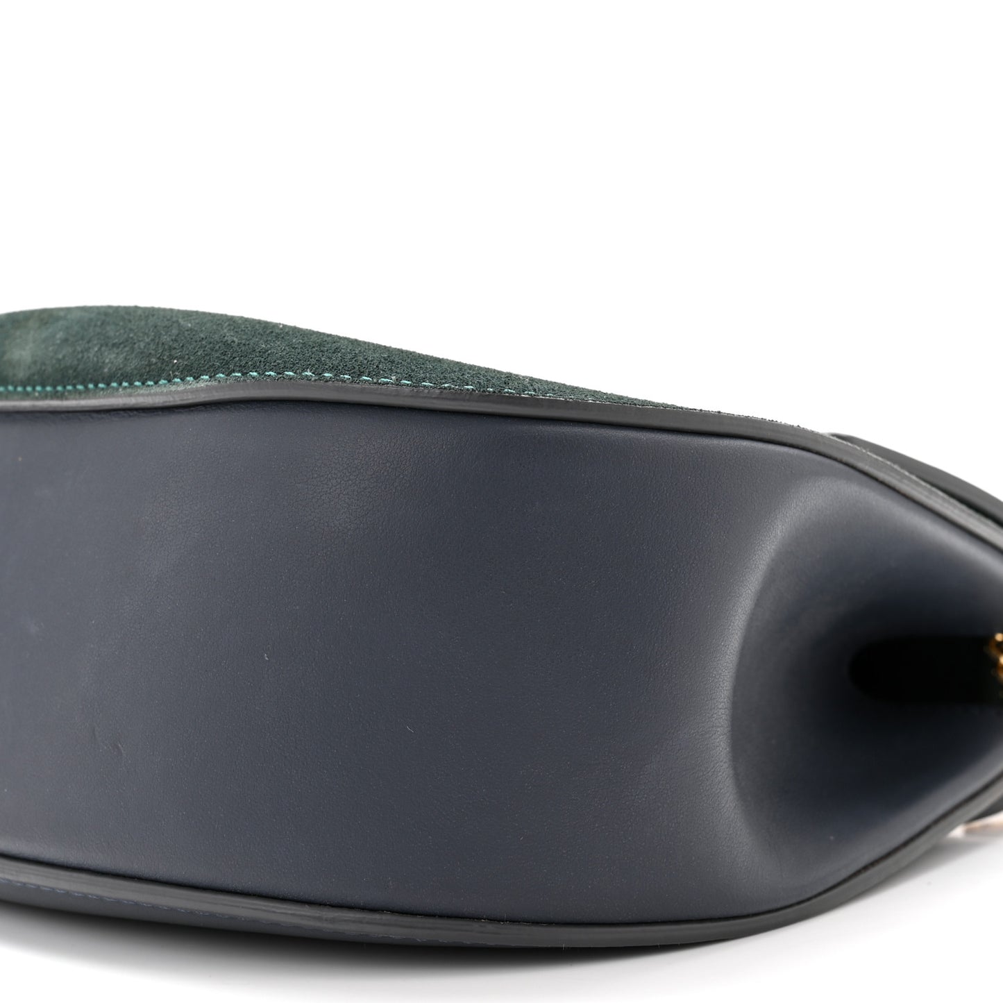 Suede Smooth Calfskin Drew Shoulder Bag Intense Green Brown
