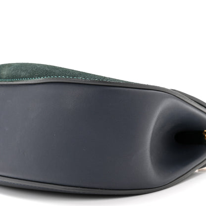 Chloe Suede Smooth Calfskin Drew Shoulder Bag Intense Green Brown 9 of 9