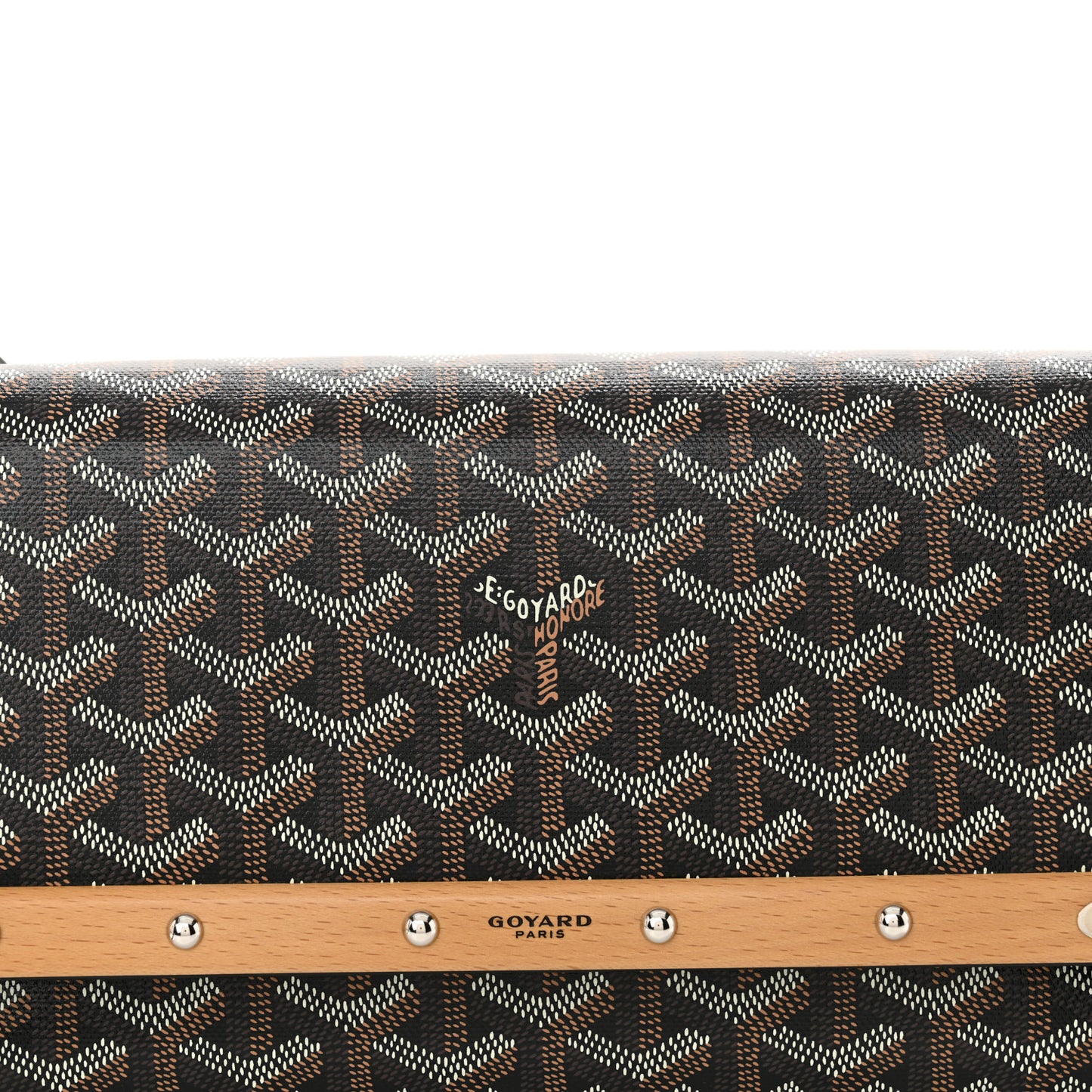 Goyardine Monte Carlo Bois Clutch With Strap Black