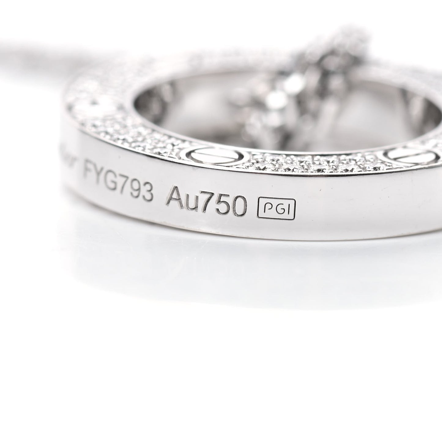 18K White Gold Diamond LOVE Paved Necklace