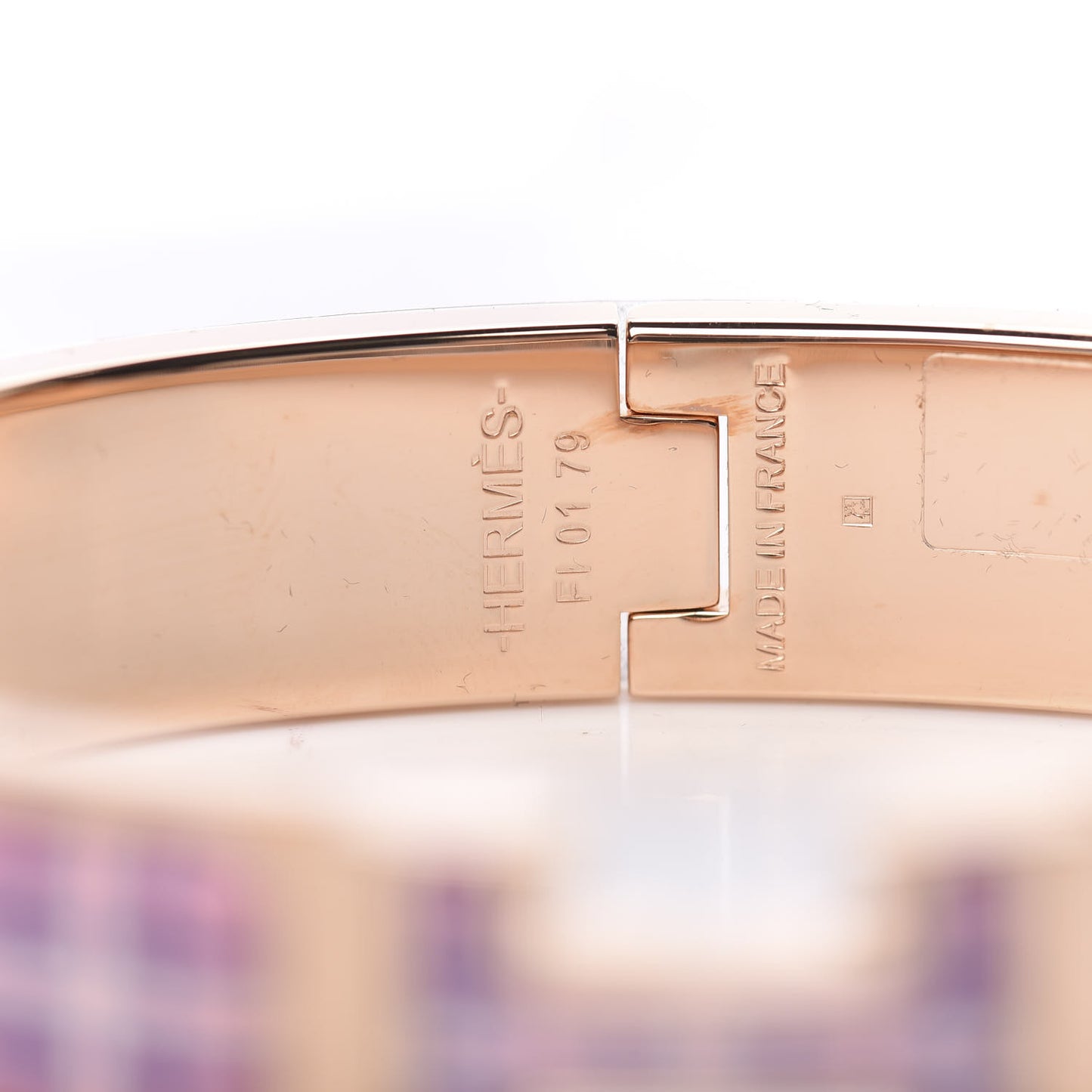 Enamel Narrow Clic Clac H Tartan Bracelet PM Pink Delirium
