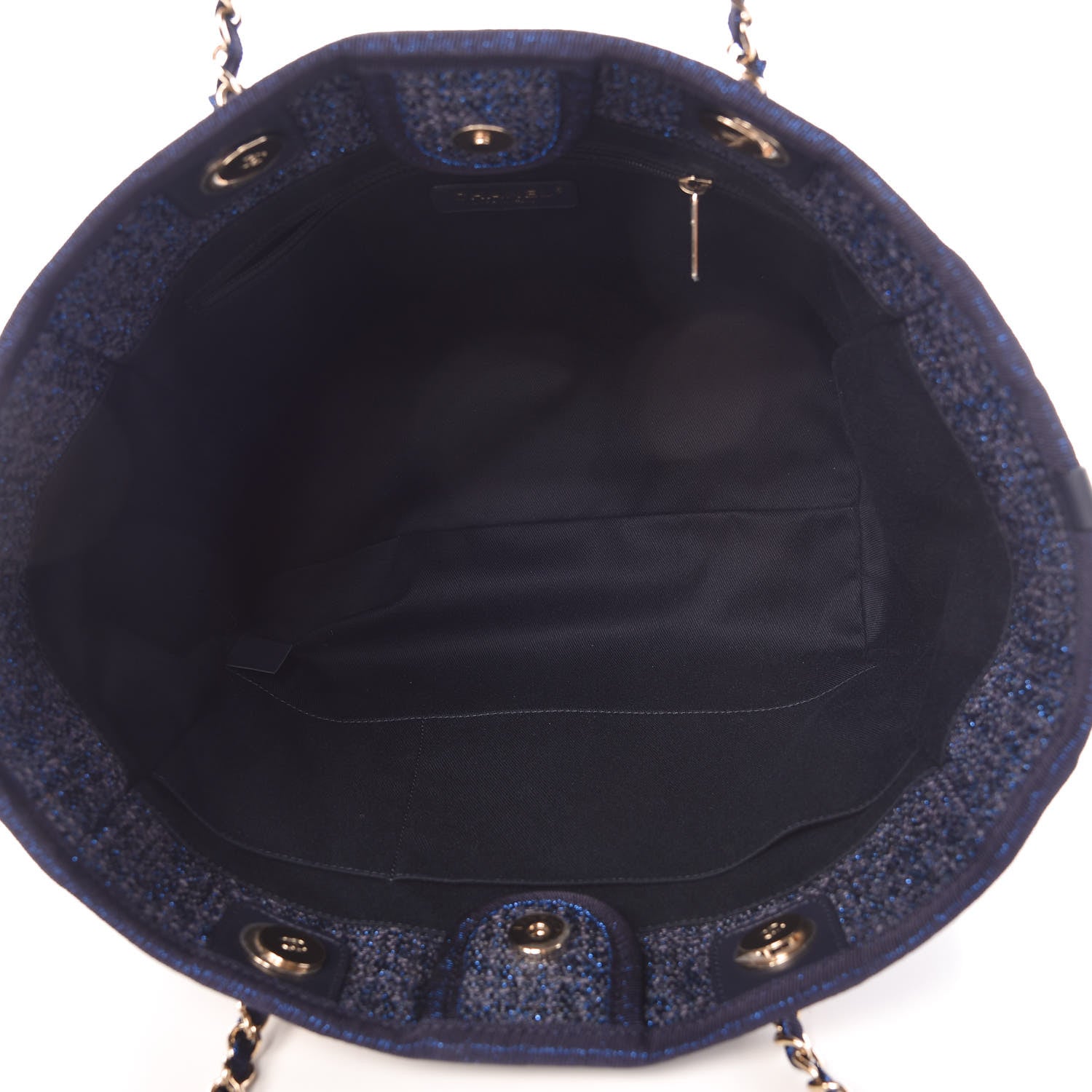 Chanel Lurex Boucle Small Deauville Tote Blue 5 of 9