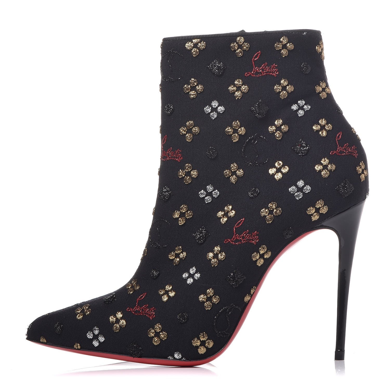 Christian Louboutin Jacquard Loubi In The Sky So Kate Booty 100 Ankle Boots 35 Multi Black 1 of 10