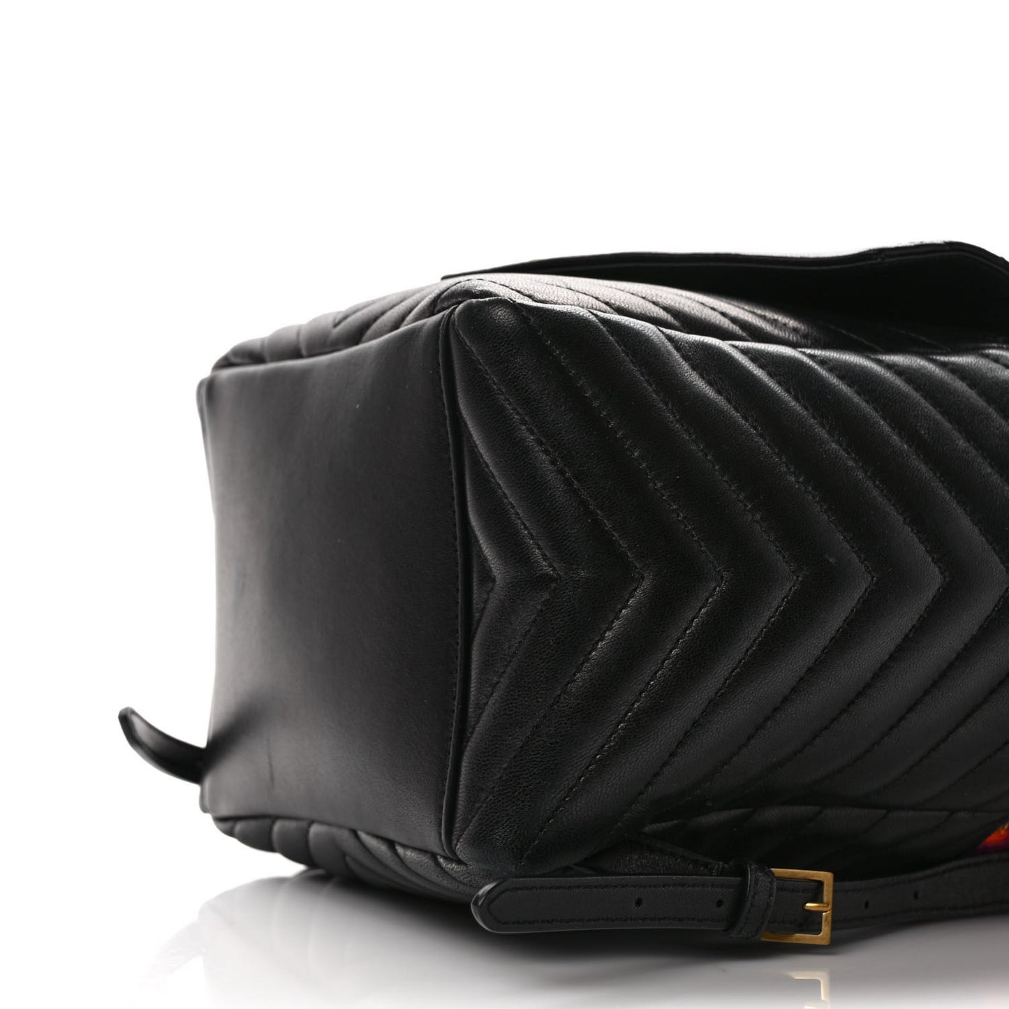 Tweed Lambskin Matelasse Monogram Joe Backpack Black Rosso Multicolor