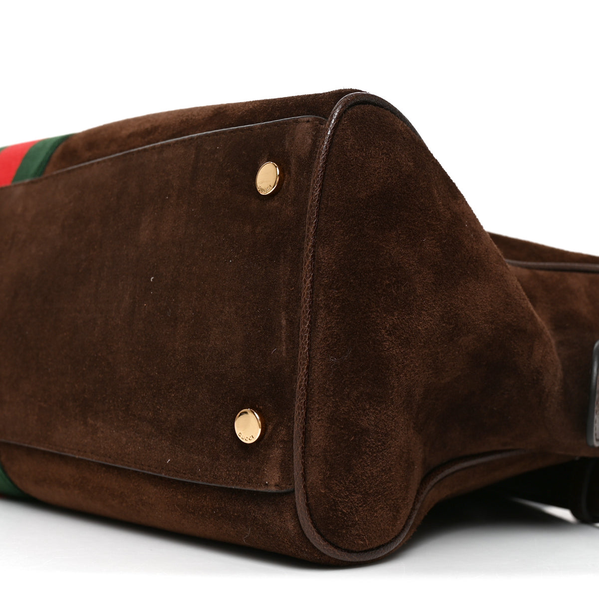 Gucci Suede Web Large Borsetto Boston Dark Brown 9 of 9