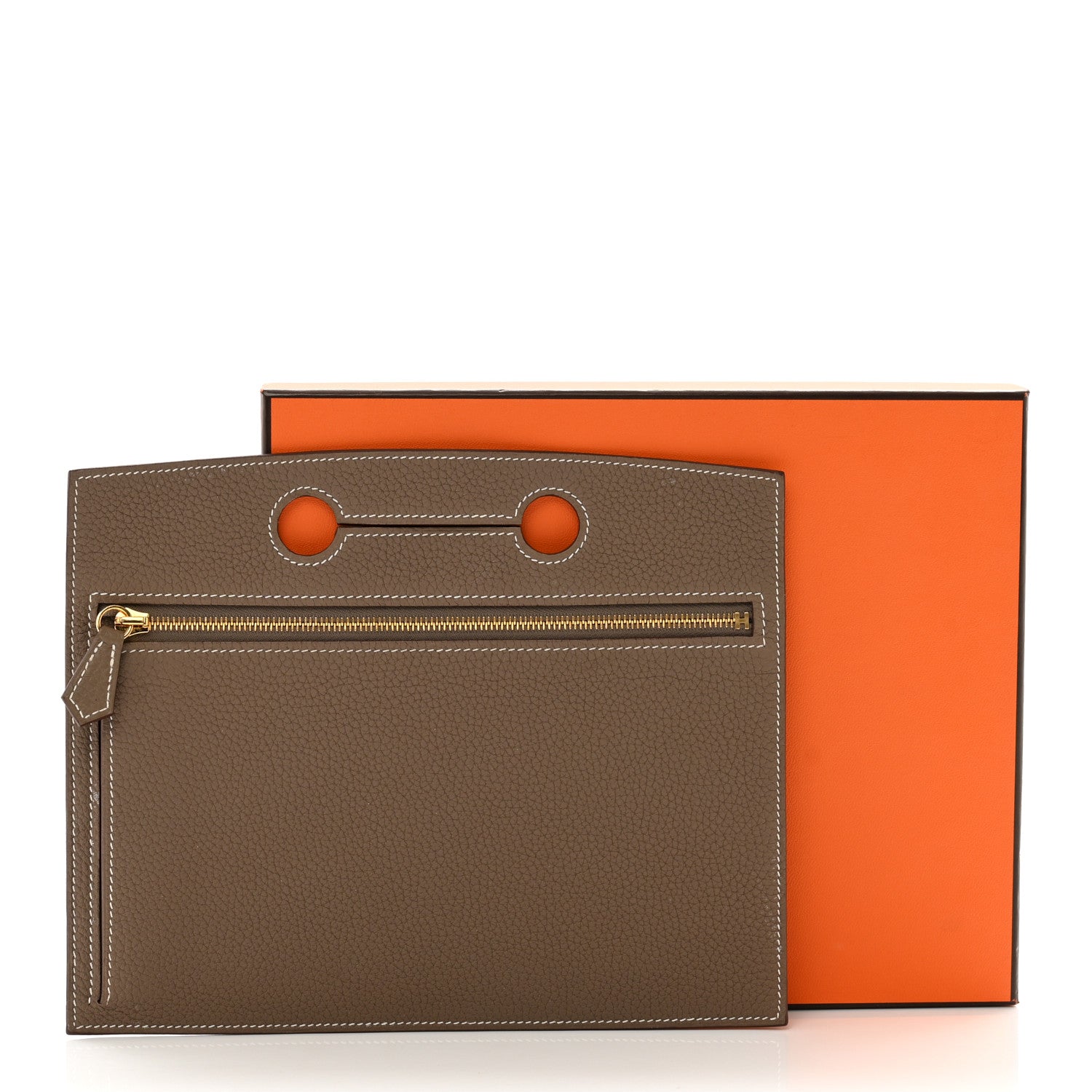 Hermes Togo Backpocket Pouch 25 Etoupe 8 of 8