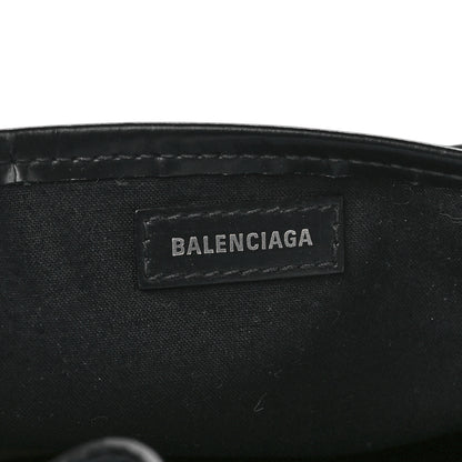 Balenciaga Cotton Canvas Calfskin Navy Cabas XS Natural Black 7 of 12
